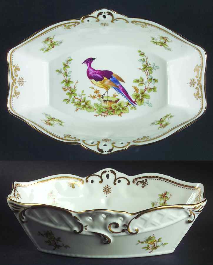 Chelsea Bird (Raised Gold Dots) Pierced Basket by Spode-1