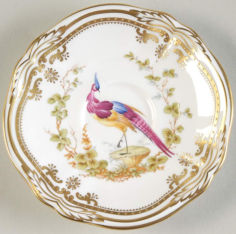 Chelsea Bird (Raised Gold Dots) Saucer for Demitasse Cup by Spode-1