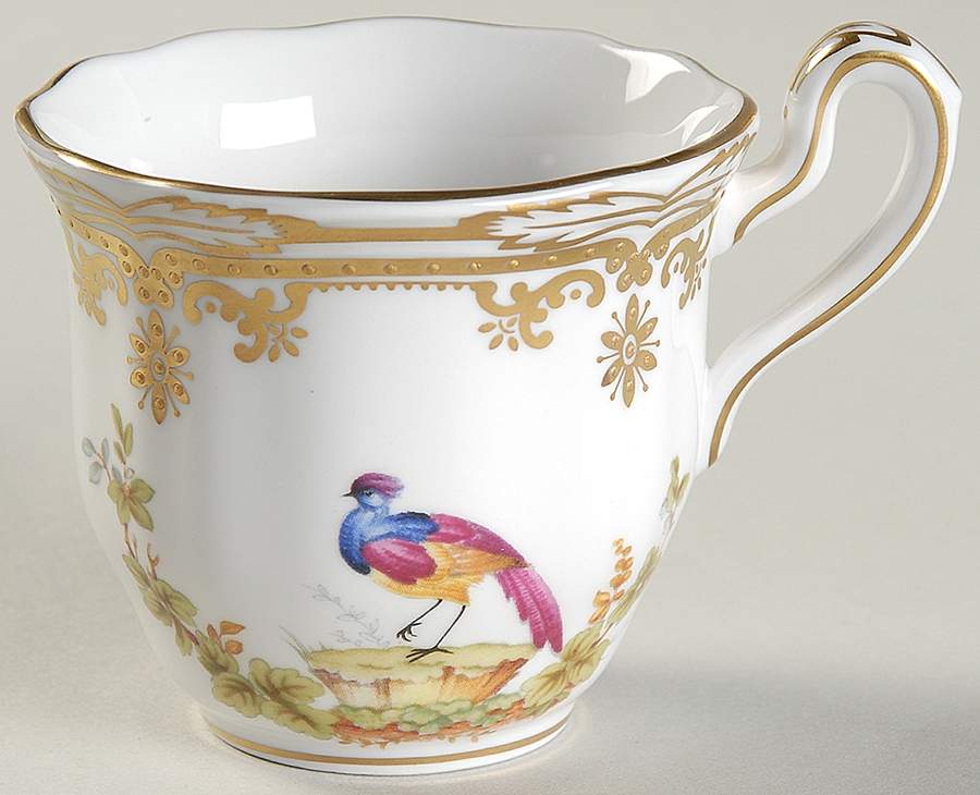 Chelsea Bird (Raised Gold Dots) Flat Demitasse Cup by Spode-1