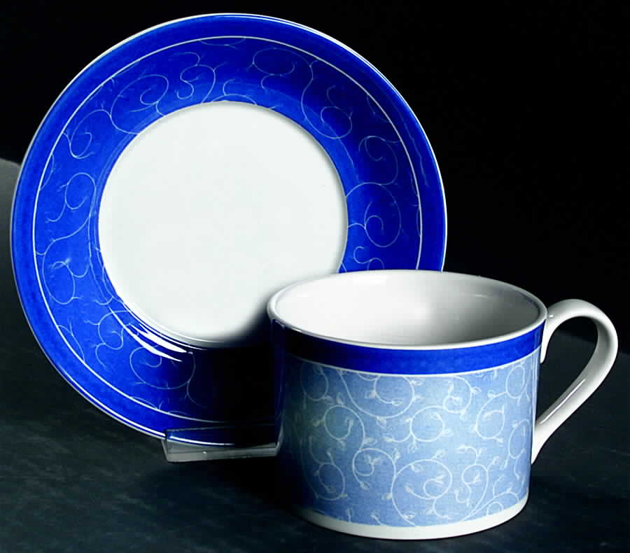 Penny Lane Leaf Band Flat Cup & Saucer Set by Spode-1