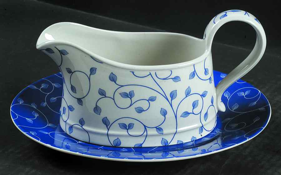 Penny Lane Leaf Band Gravy Boat & Underplate by Spode-1