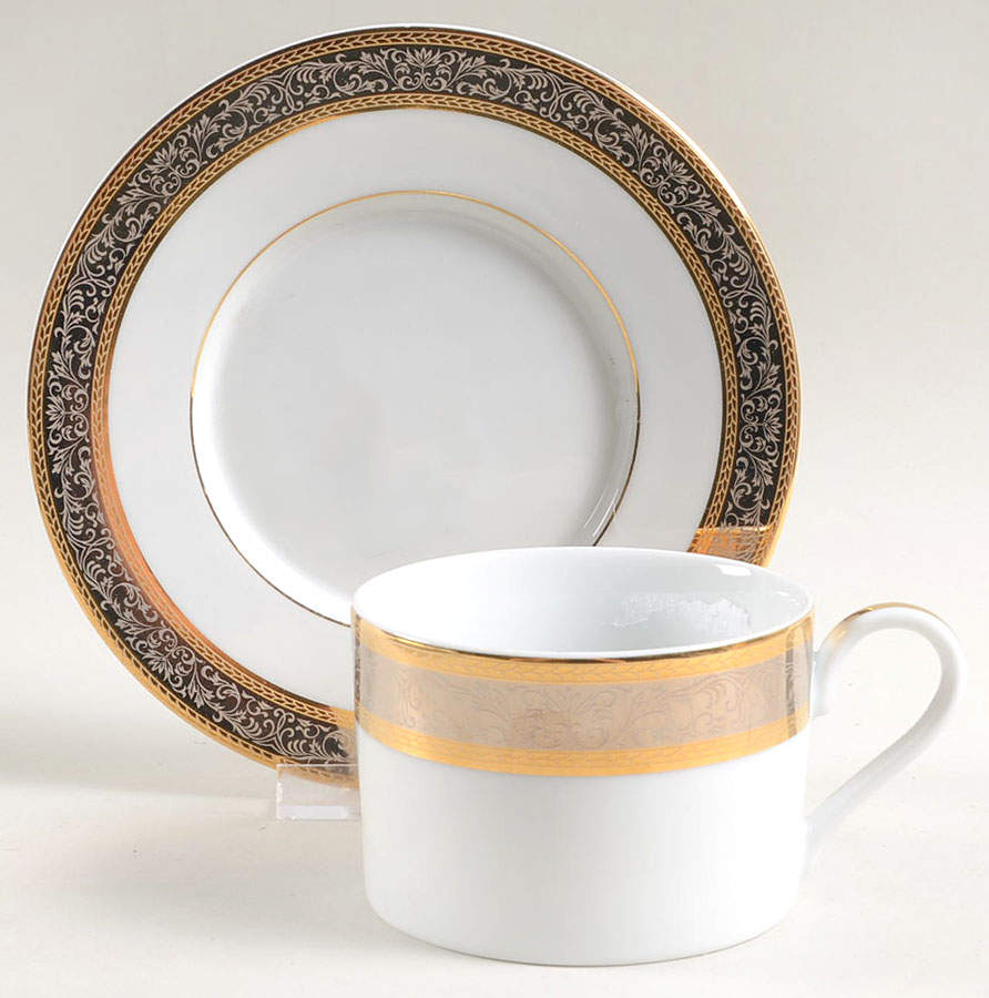 Tiara (Encrusted) Flat Cup & Saucer Set by Sango-1