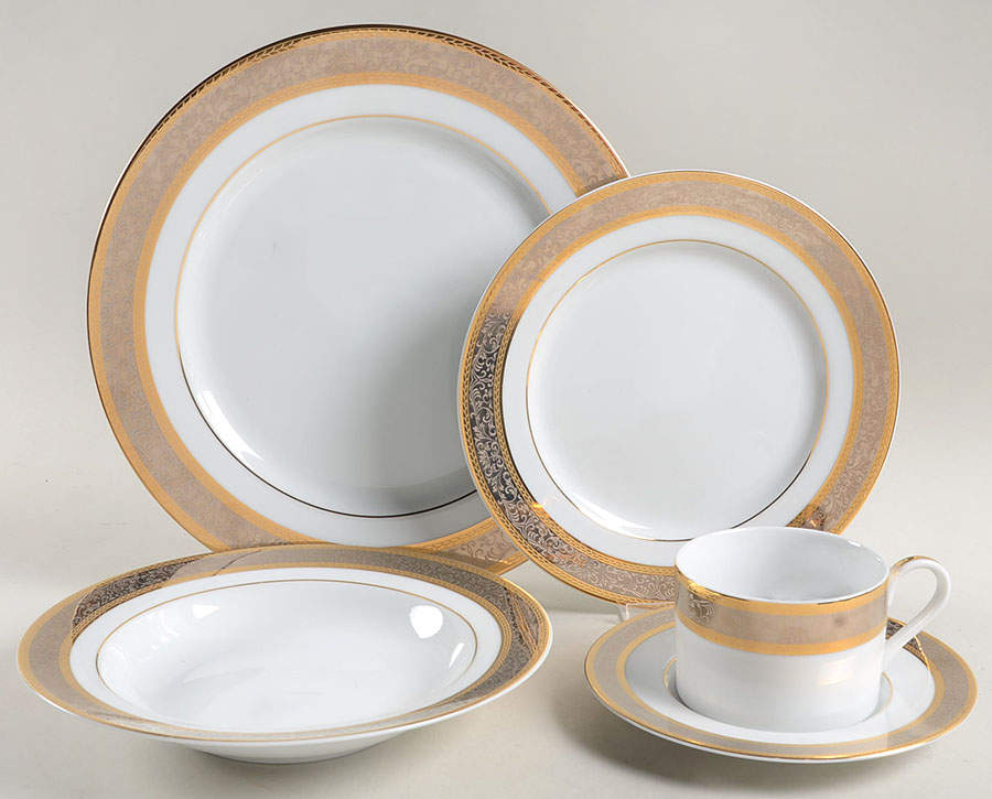 Tiara (Encrusted) 5 Piece Place Setting by Sango-1