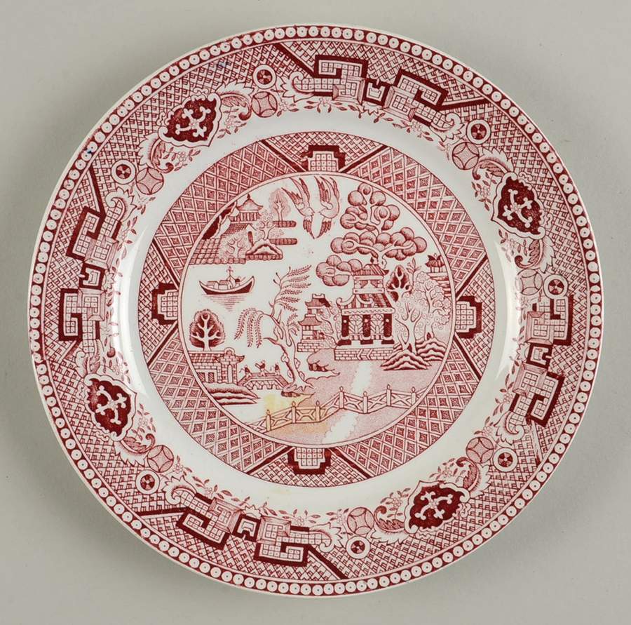 Willow Red Bread & Butter Plate by Societe Ceramique-1