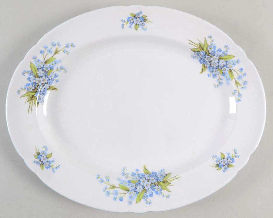 Forget Me Not 13" Oval Serving Platter by Shelley-1