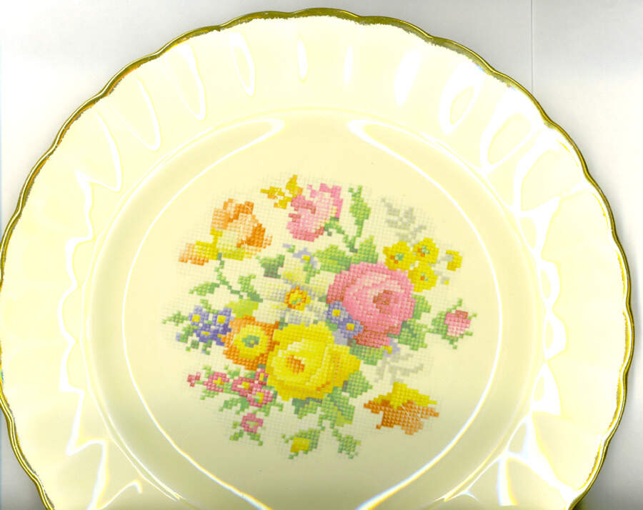 Crosstich Dinner Plate by Sovereign Potters-1