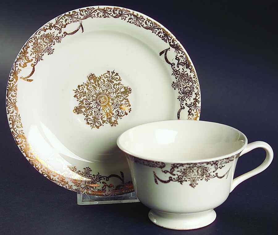 STT198 Footed Cup & Saucer Set by Stetson-1
