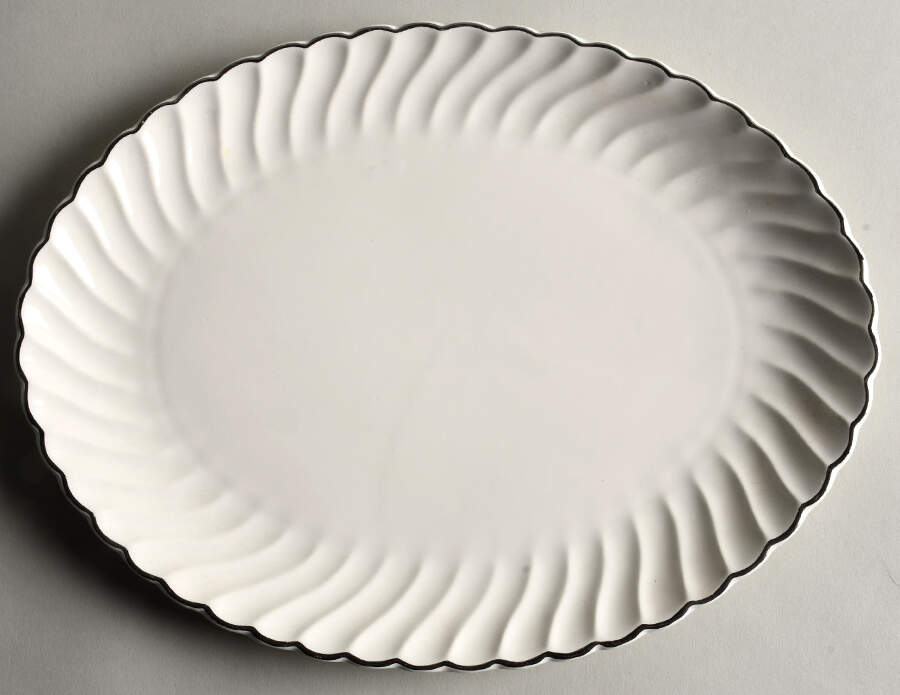 Platinum Swirl 12" Oval Serving Platter by SCIO-1