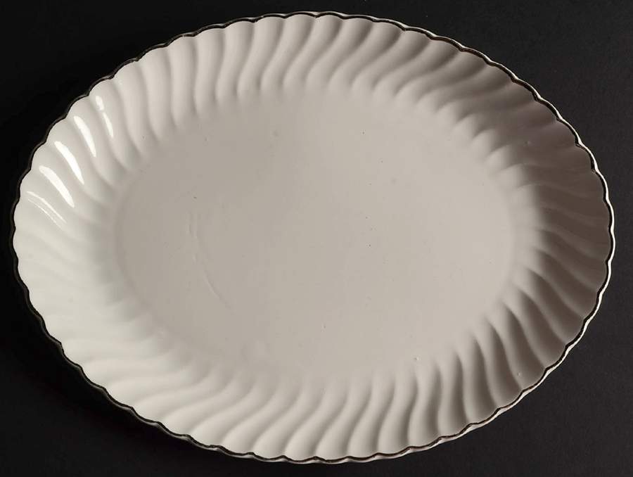 Platinum Swirl 13" Oval Serving Platter by SCIO-1