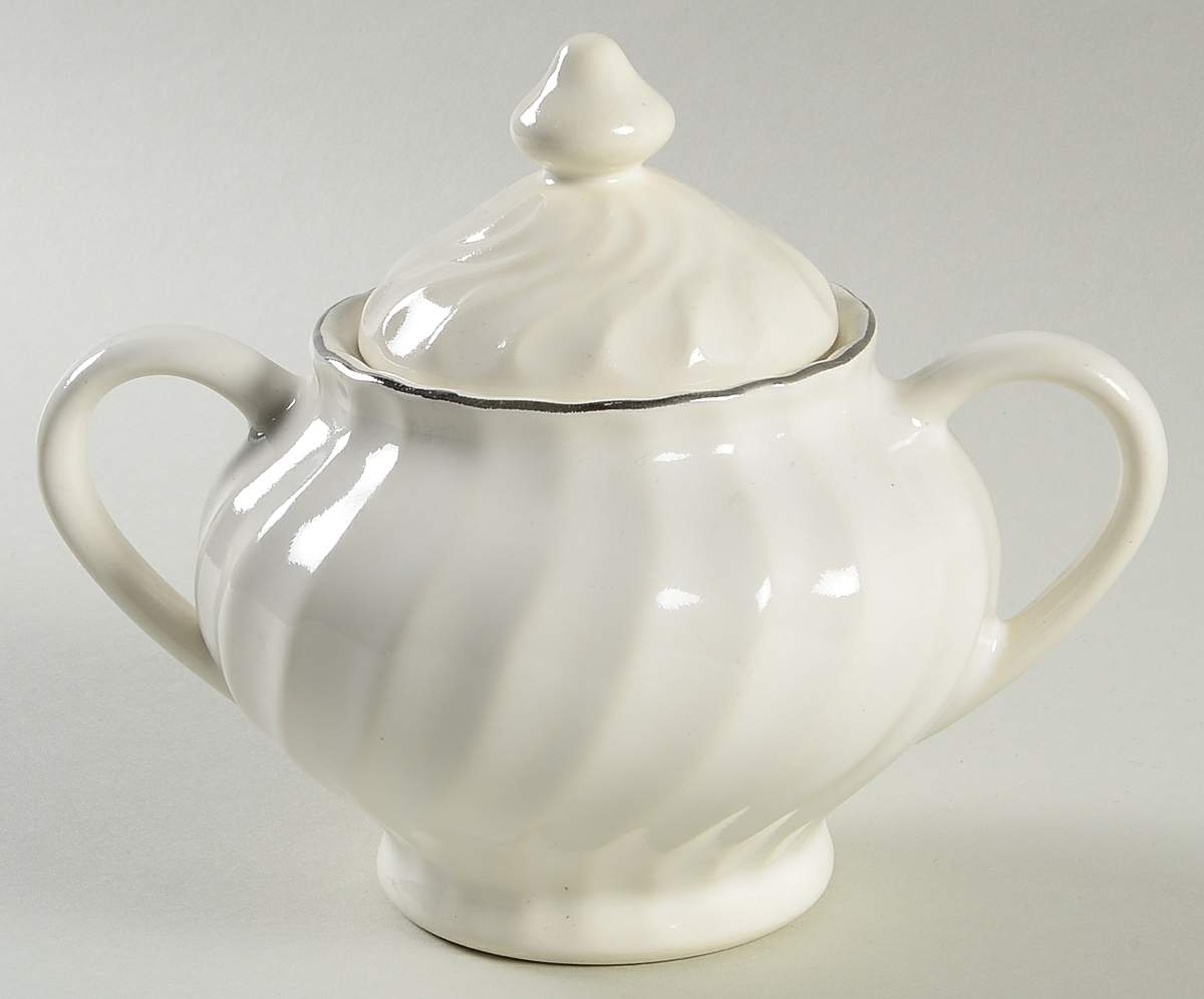 Platinum Swirl Sugar Bowl & Lid by SCIO-1