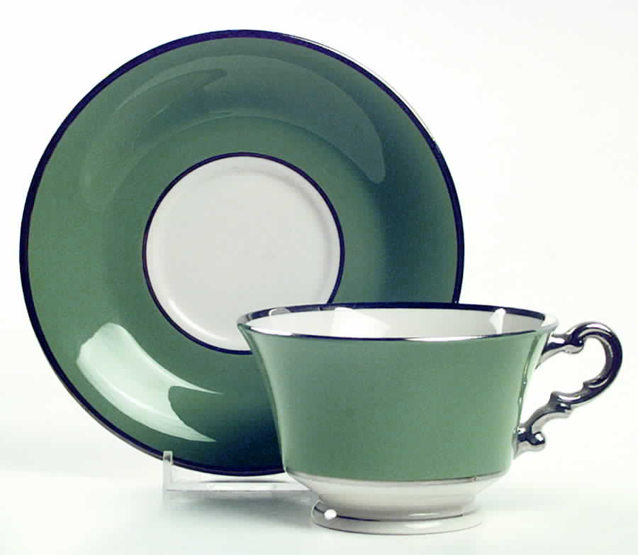 SY470 (PLATINUM TRIM) Footed Cup & Saucer Set by Syracuse-1