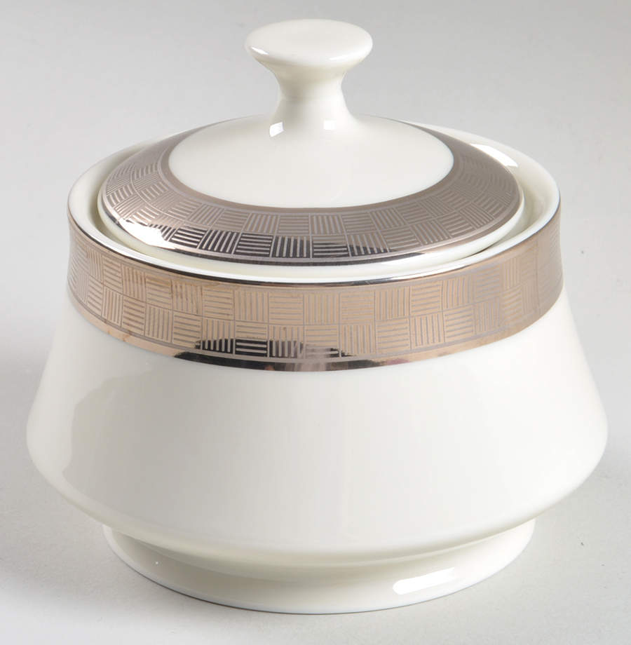Metropolitan Platinum Sugar Bowl & Lid by Sango-1