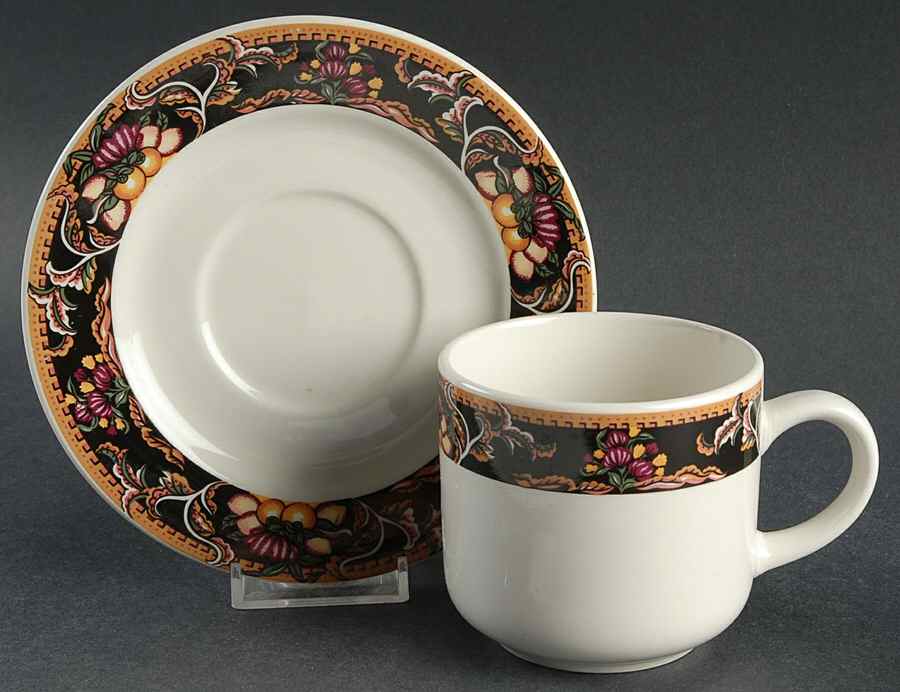 Renaissance Flat Cup & Saucer Set by Sakura-1