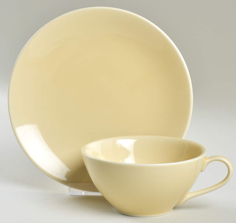 Luna Manila (Yellow) Flat Cup & Saucer Set by Swid Powell-1