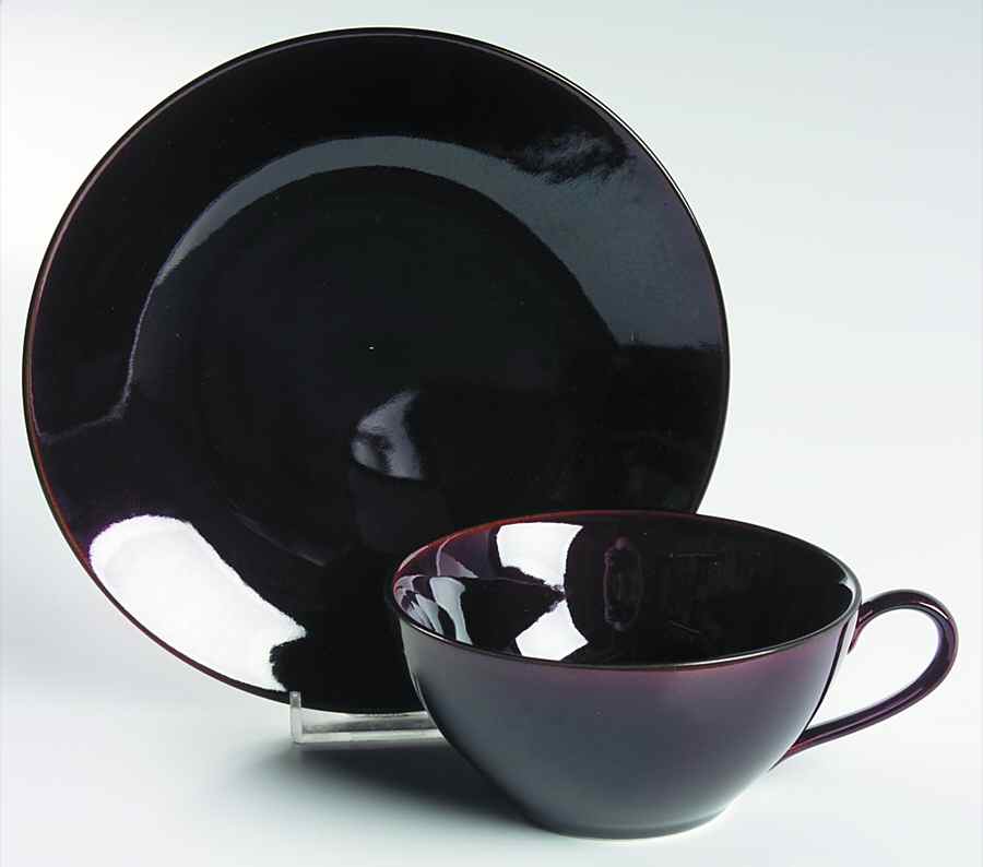 Luna Mahogany (Brown) Flat Cup & Saucer Set by Swid Powell-1