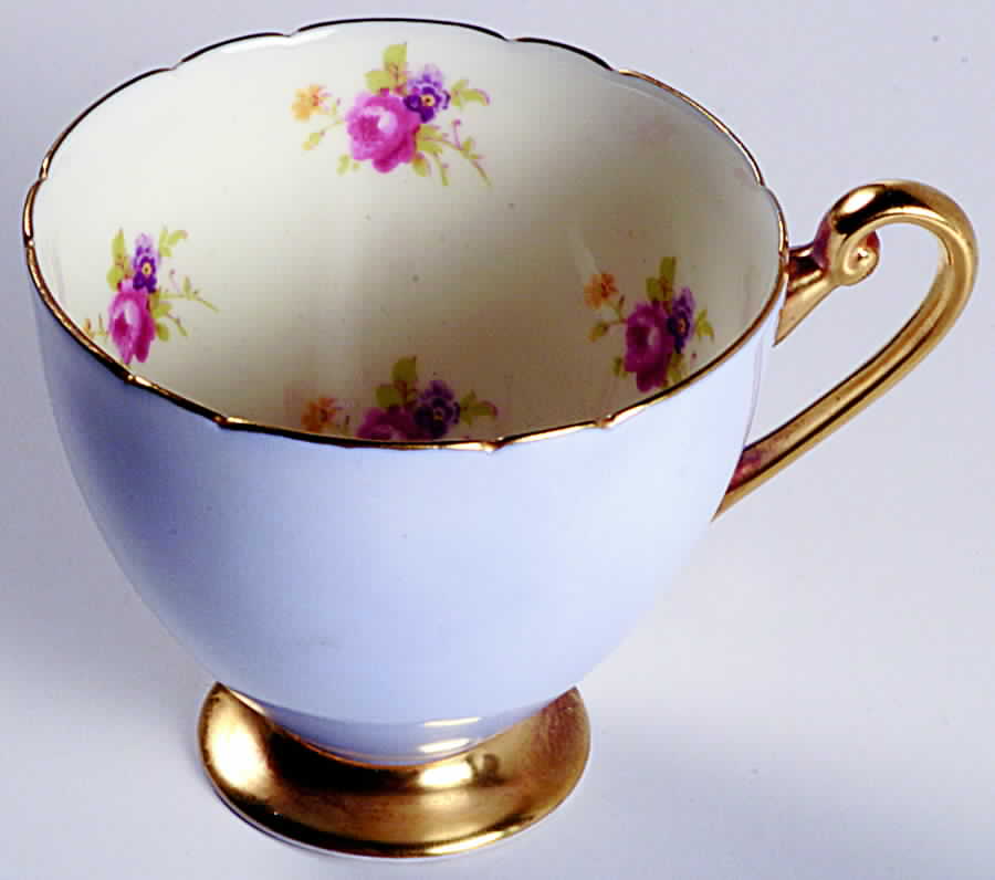 Rose Blue Footed Cup by Shelley-1
