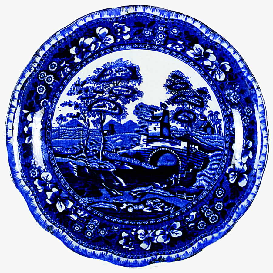 Castle Blue Saucer by Staffordshire-1
