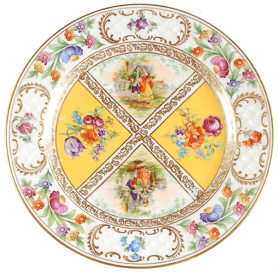 Royal Dresdner Art Yellow (Panels) Salad Plate by Schumann - Bavaria-1