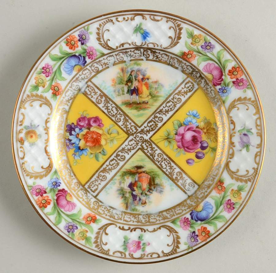 Royal Dresdner Art Yellow (Panels) Bread & Butter Plate by Schumann - Bavaria-1