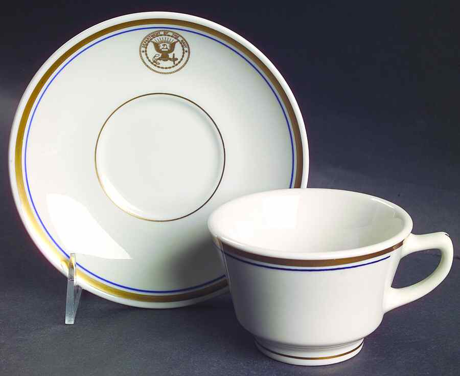 US Navy Footed Cup & Saucer Set by Shenango-1