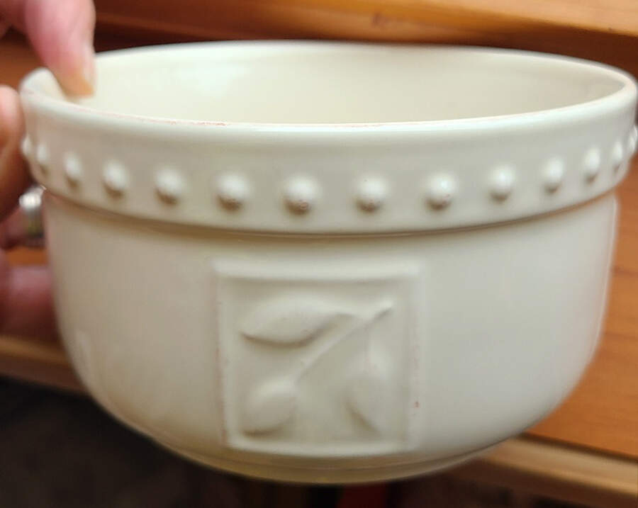 Sorrento Jicama (White, Terra Cotta Accents) 5" All Purpose Bowl by Signature-1