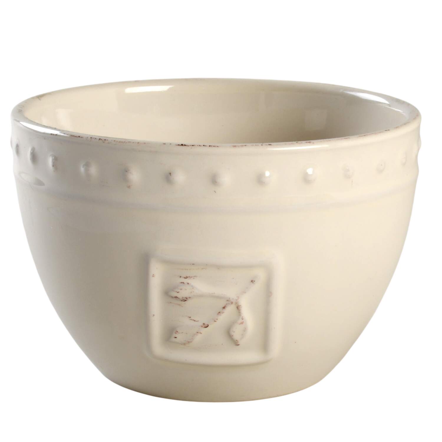 Sorrento Jicama (White, Terra Cotta Accents) 5" Mixing Bowl by Signature-1