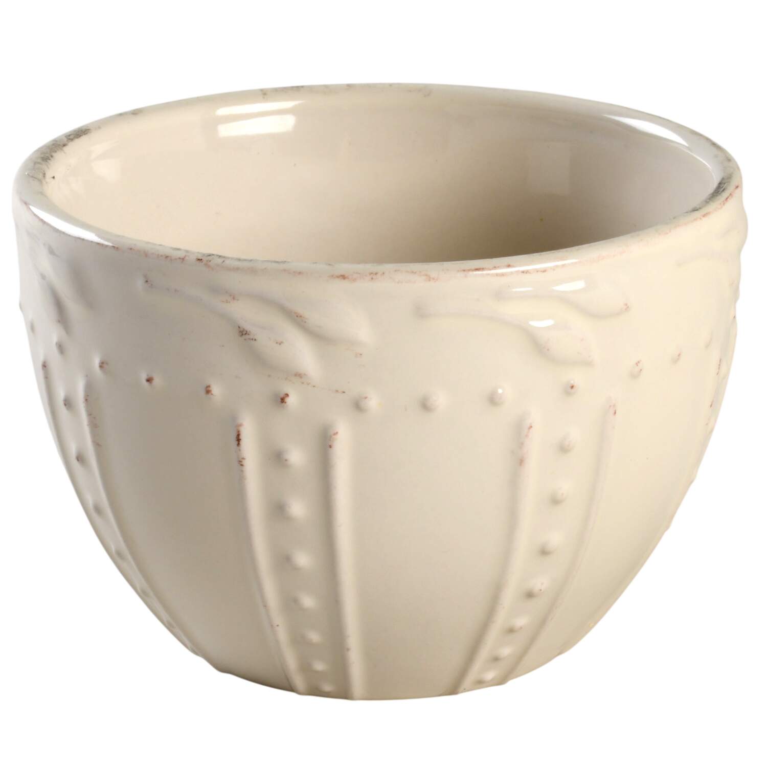 Sorrento Jicama (White, Terra Cotta Accents) 4" Mixing Bowl by Signature-1