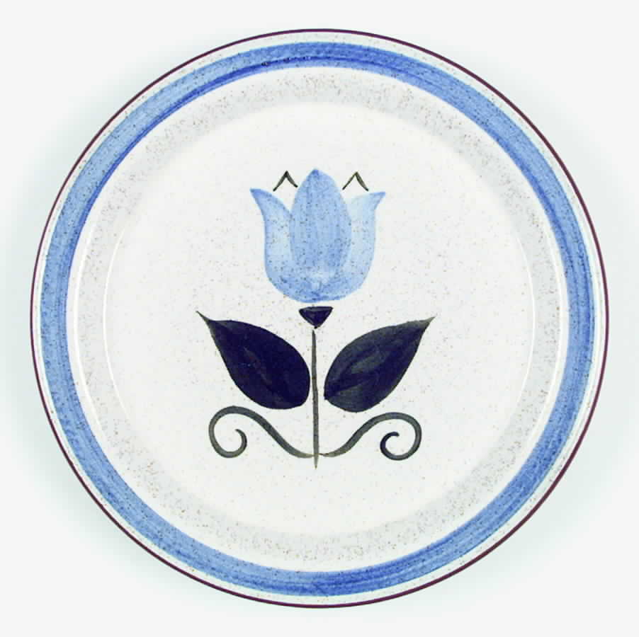Single Tulip Blue Dinner Plate by Stangl-1