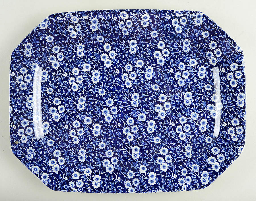 Calico Blue (Black Staffordshire Stamp) 15" Oval Serving Platter by Staffordshire-1