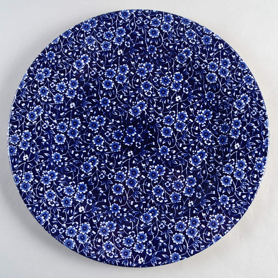 Calico Blue (Black Staffordshire Stamp) 12" Chop Plate (Round Platter) by Staffordshire-1
