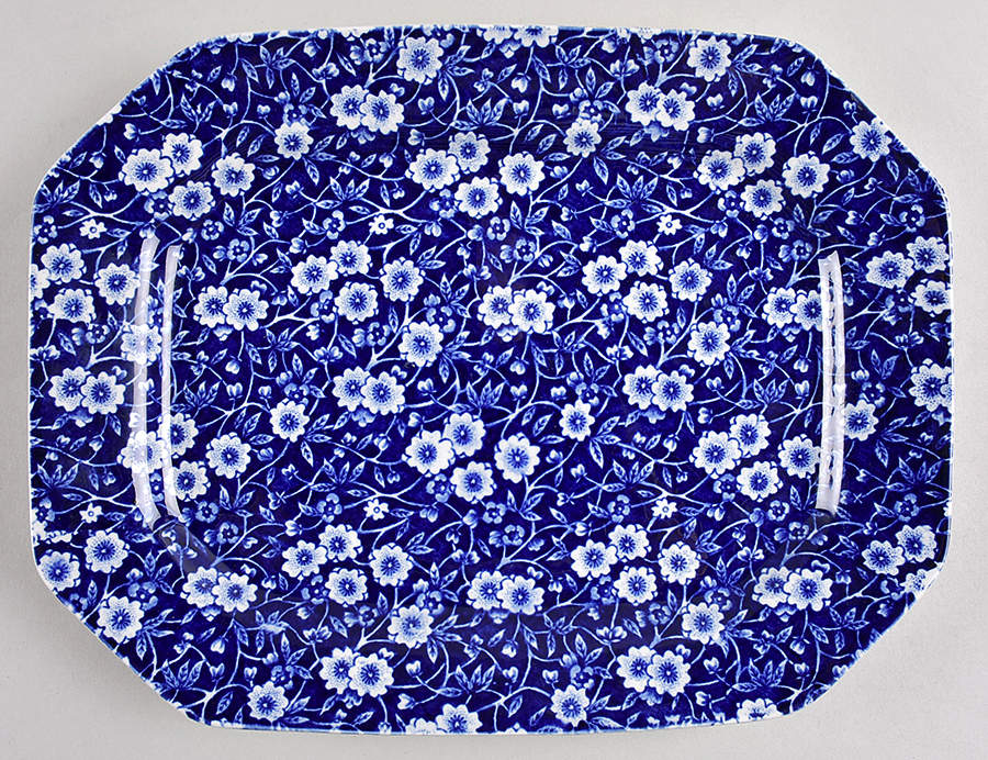Calico Blue (Black Staffordshire Stamp) 11" Oval Serving Platter by Staffordshire-1