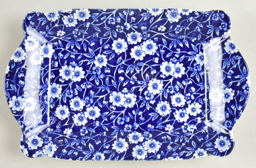 Calico Blue (Black Staffordshire Stamp) Tray for Mini Creamer & Open Sugar by Staffordshire-1