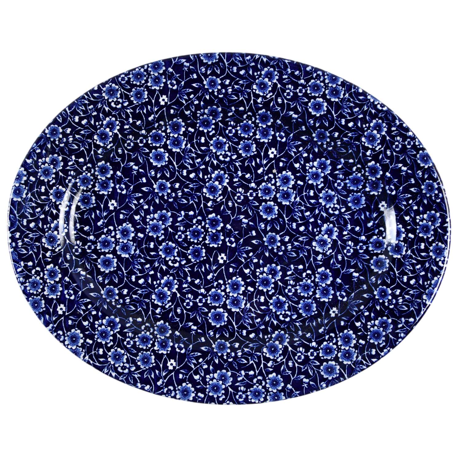 Calico Blue (Black Staffordshire Stamp) 12" Oval Serving Platter by Staffordshire-1