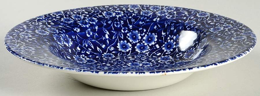 Calico Blue (Black Staffordshire Stamp) Large Rim Soup Bowl by Staffordshire-1