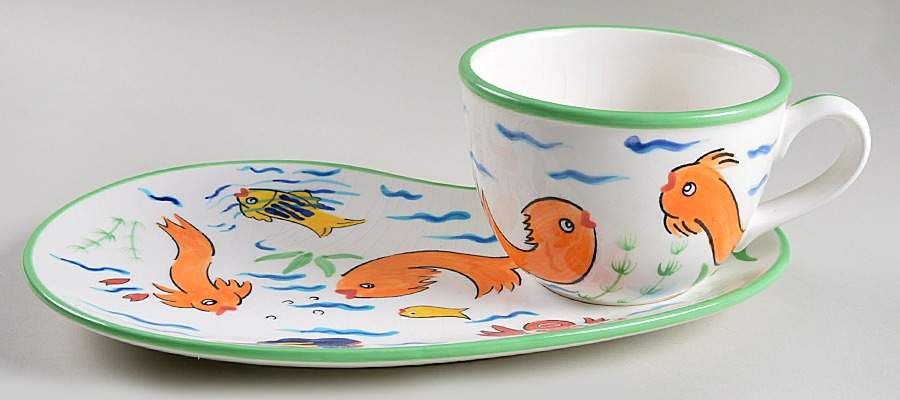 Les Tropiques Snack Tray & Soup Mug Set by Strata Group-1