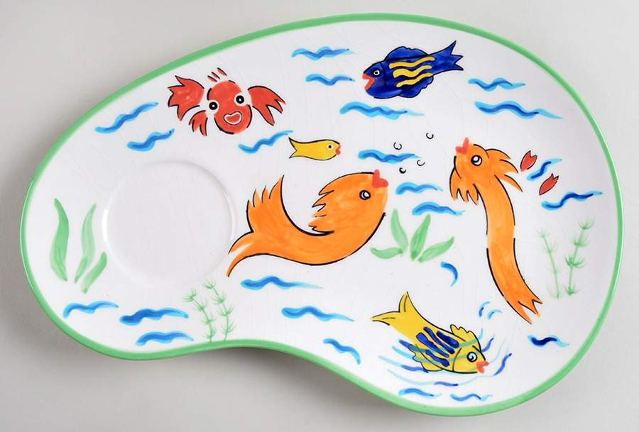 Les Tropiques Oval Snack Tray by Strata Group-1