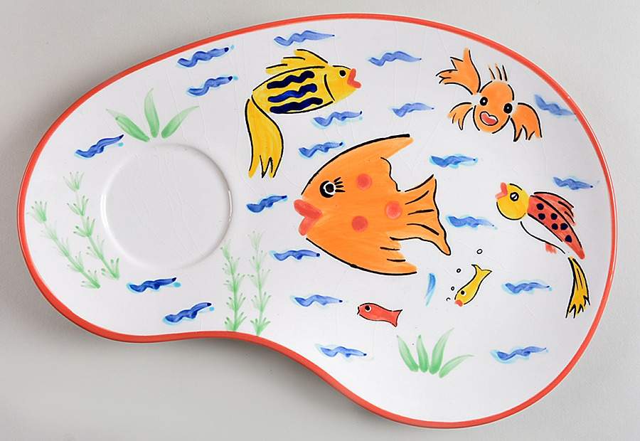 Les Tropiques Oval Snack Tray by Strata Group-1