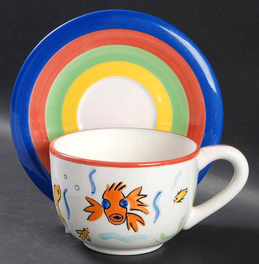 Les Tropiques Jumbo Cup & Saucer Set by Strata Group-1