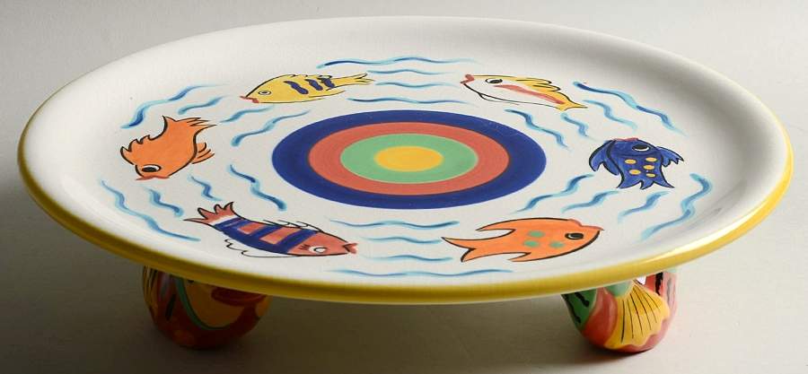 Les Tropiques Footed Cake Plate by Strata Group-1