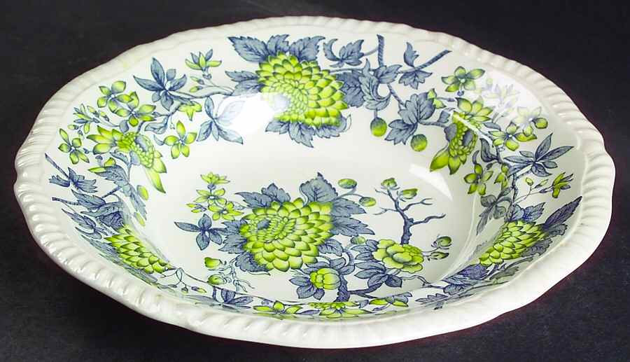 Aster Yellow and Gray Rim Soup Bowl by Spode-1