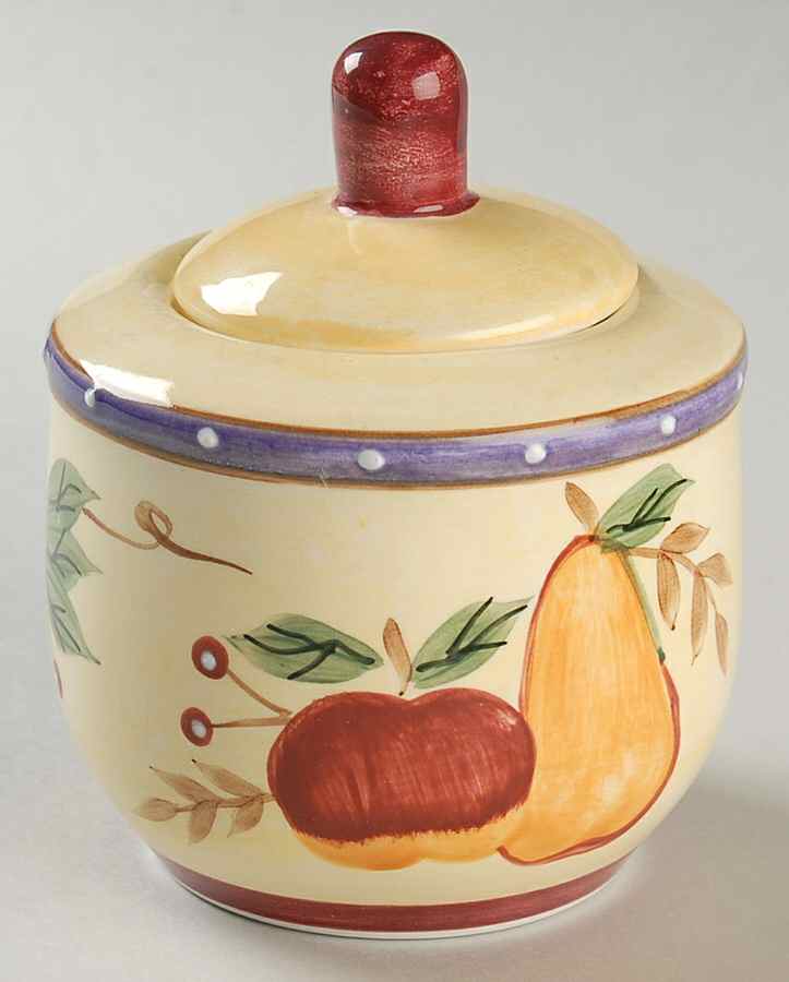 Fruit Basket Sugar Bowl & Lid by Sango-1