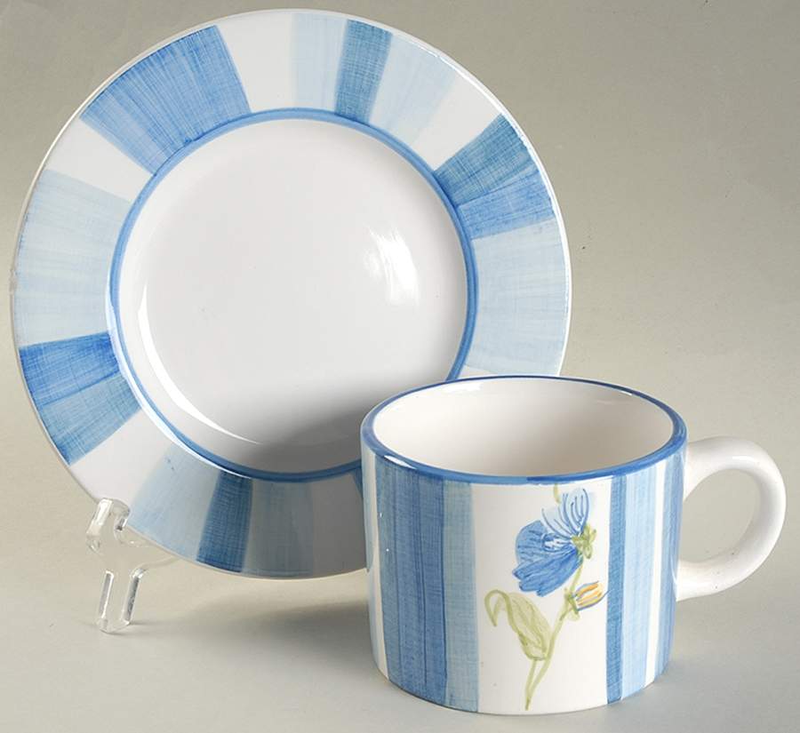 Charleston Flat Cup & Saucer Set by Sango-1