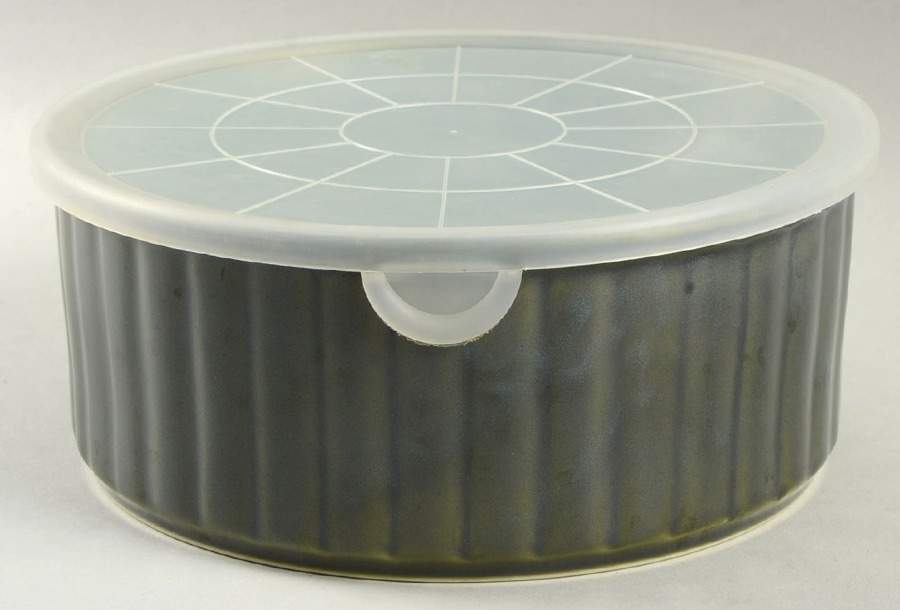 Nova Green 8" Ceramic Storage Bowl & Plastic Lid by Sango-1