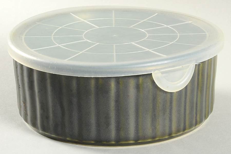 Nova Green 6" Storage Bowl Ceramic with Plastic Lid by Sango-1