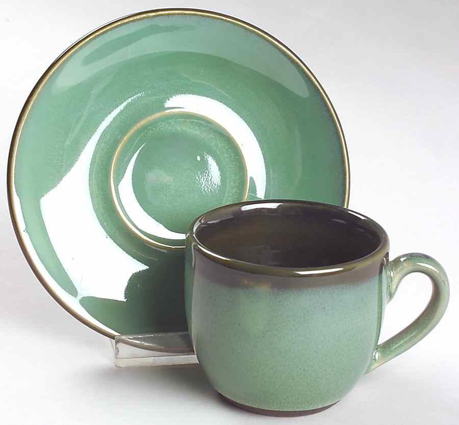 Nova Green Espresso Cup and Saucer Set by Sango-1