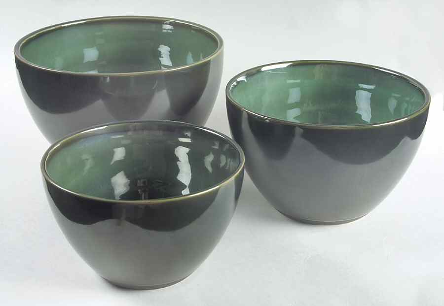 Nova Green (3 Piece) Mixing Bowl Set by Sango-1
