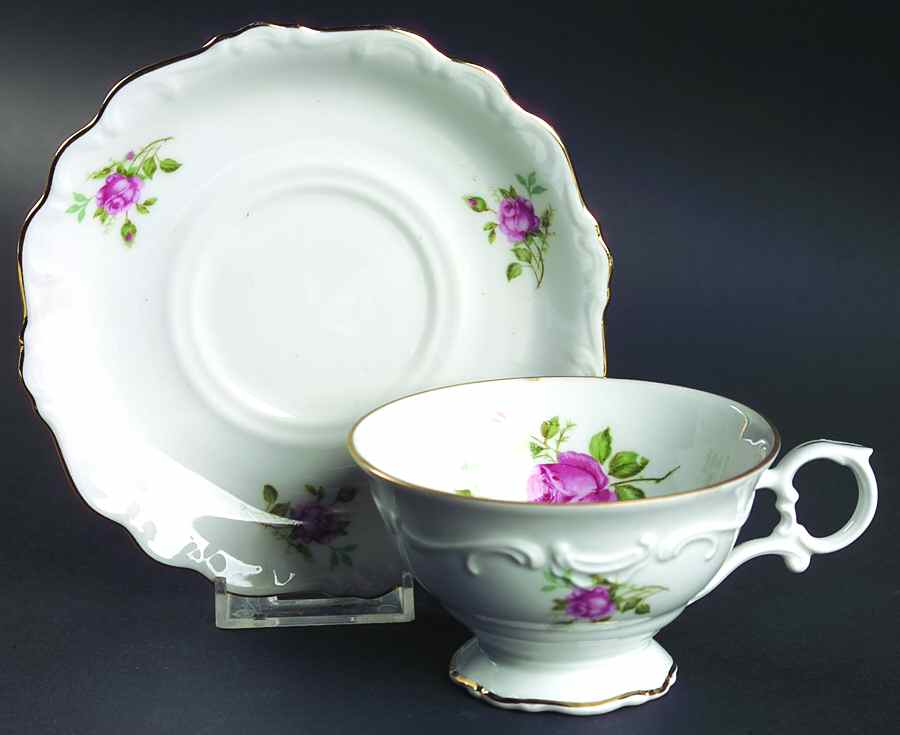 SCH288 Footed Cup & Saucer Set by Schumann - Bavaria-1