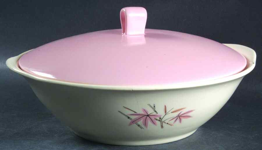 Pink Bamboo Round Covered Vegetable by Salem-1