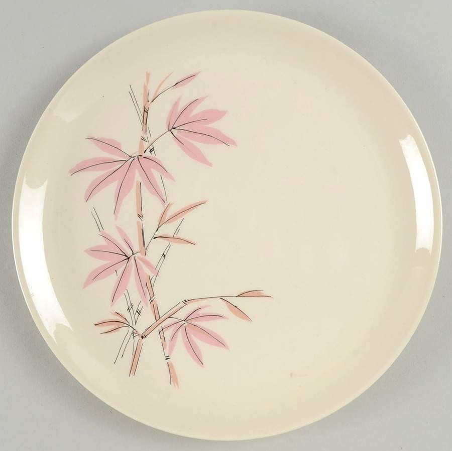 Pink Bamboo Luncheon Plate by Salem-1