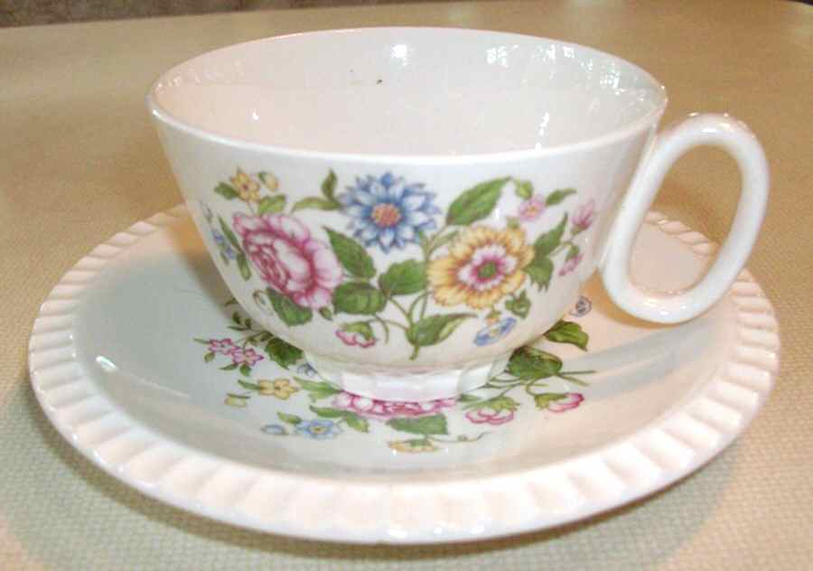 Regency Footed Cup & Saucer Set by Salem-1